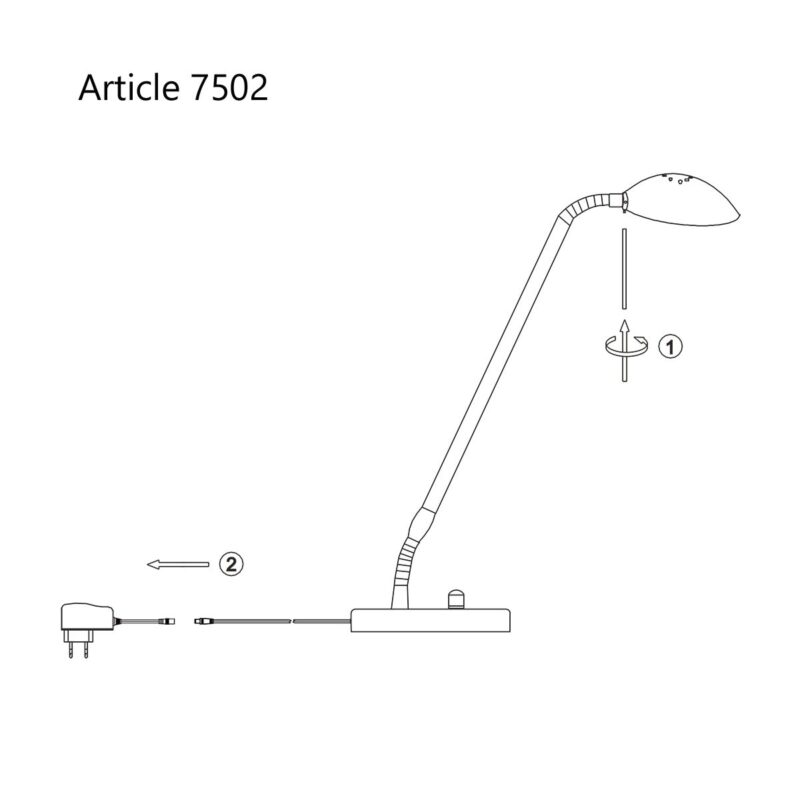 Bronskleurige tafellamp Biron 1 lichts 7502BR met draai dimmer 2700 Kelvin - Afbeelding 9