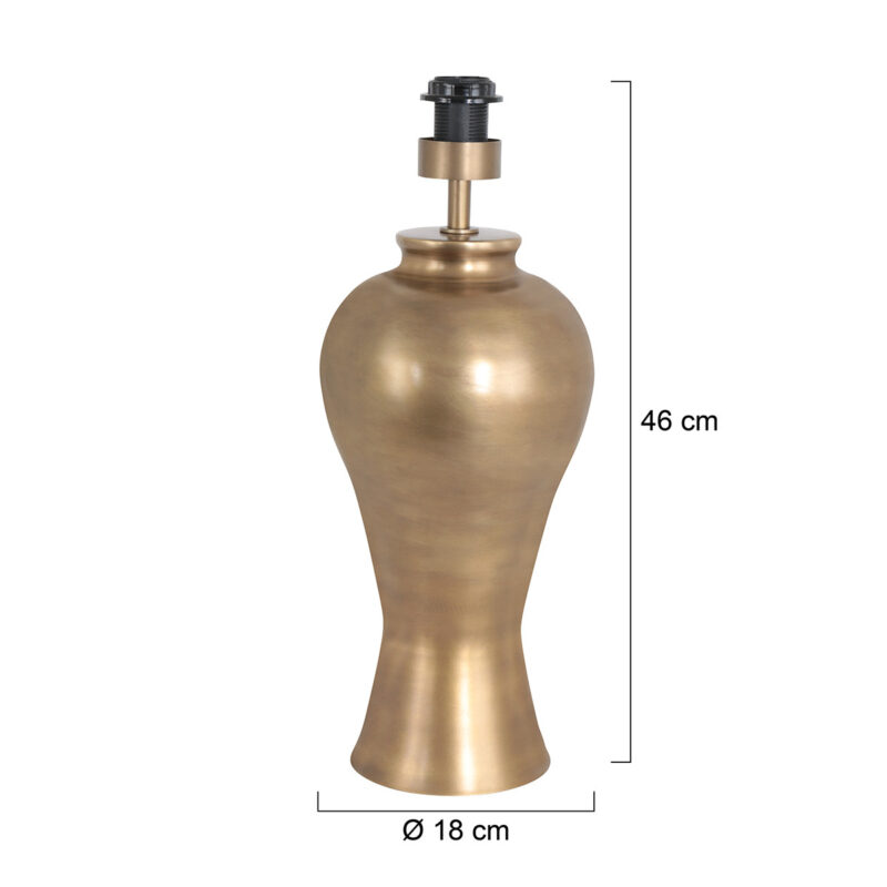 Bronskleurige vaas tafellamp Brass 3308BR zonder lampenkap - Afbeelding 6