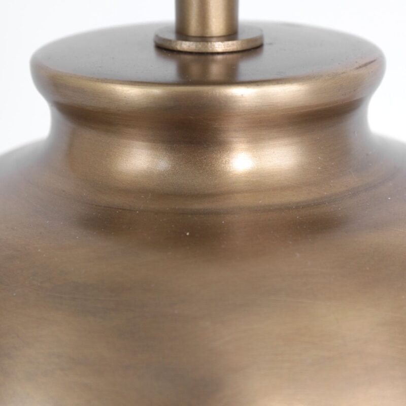 Bronskleurige vaas tafellamp Brass 3988BR inclusief naturel gras kap - Afbeelding 9