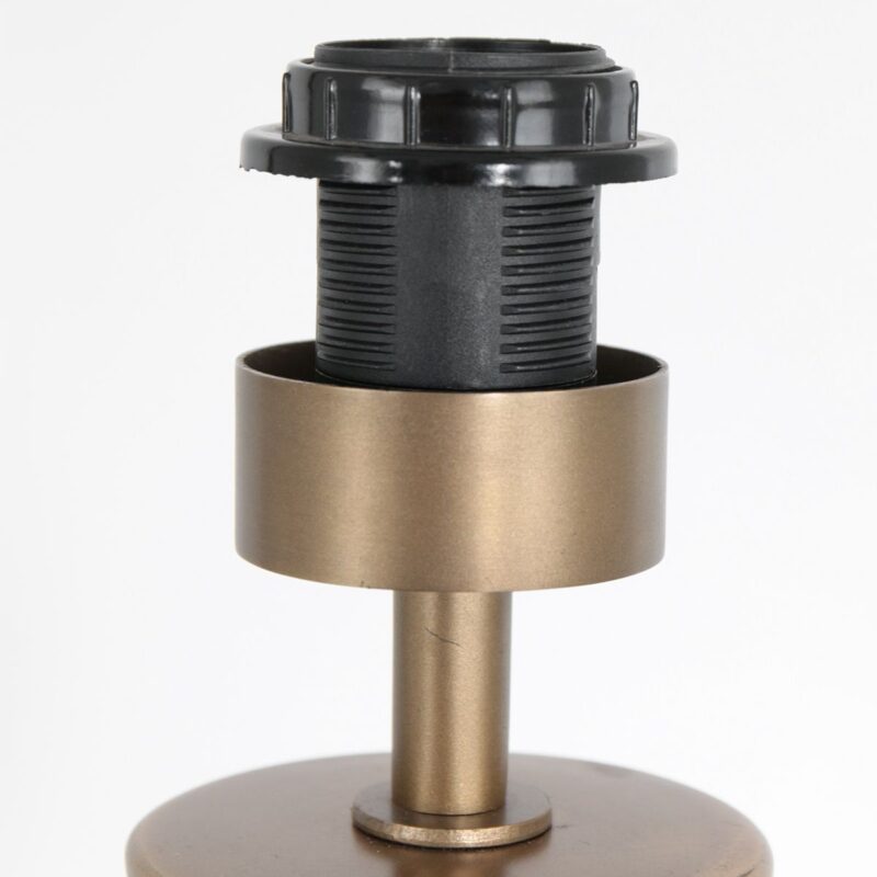 Bronskleurige vaas tafellamp Brass 3988BR inclusief naturel gras kap - Afbeelding 10
