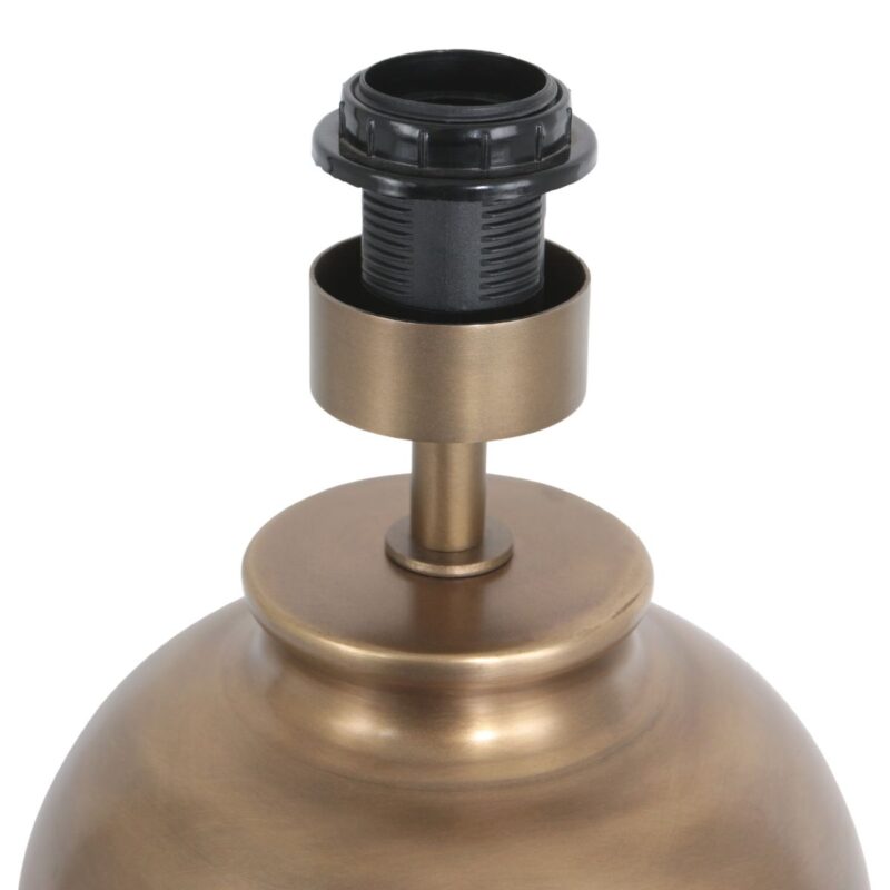 Bronskleurige vaas tafellamp Brass 3988BR inclusief naturel gras kap - Afbeelding 14