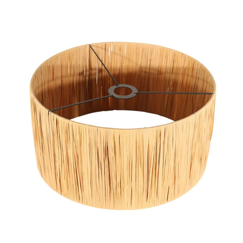 Bronskleurige vaas tafellamp Brass 3988BR inclusief naturel gras kap - Afbeelding 6