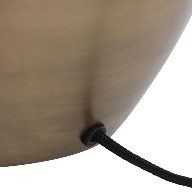 Bronskleurige vaas tafellamp Brass 7206BR inclusief wit grof linnen kap - Afbeelding 10
