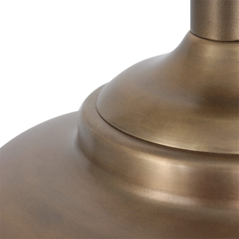 Bronskleurige vaas tafellamp Brass 7206BR inclusief wit grof linnen kap - Afbeelding 4