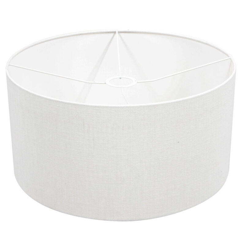 Bronskleurige vaas tafellamp Brass 7206BR inclusief wit grof linnen kap - Afbeelding 5