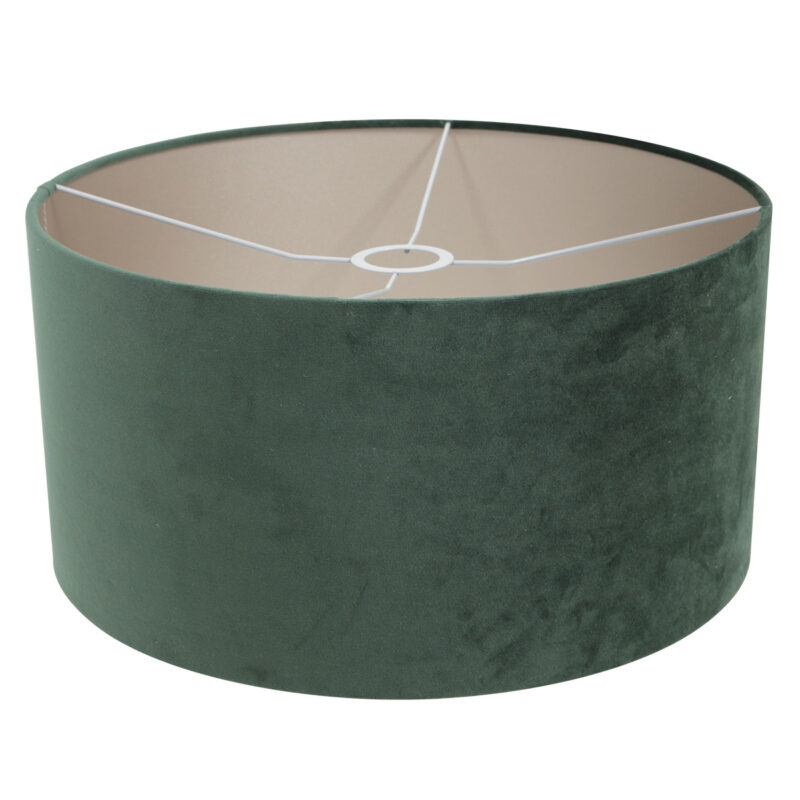 Bronskleurige vaas tafellamp Brass 7307BR inclusief groen  velours kap - Afbeelding 6