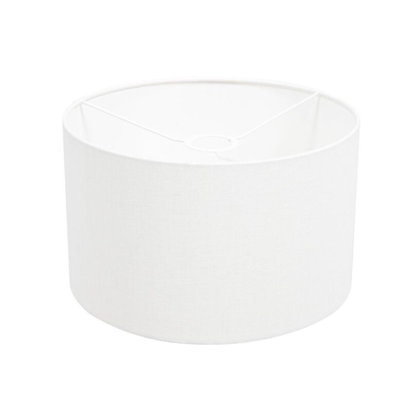 Bronskleurige vloerlamp Bella 3871BR met wit grof linnen kap - Afbeelding 5