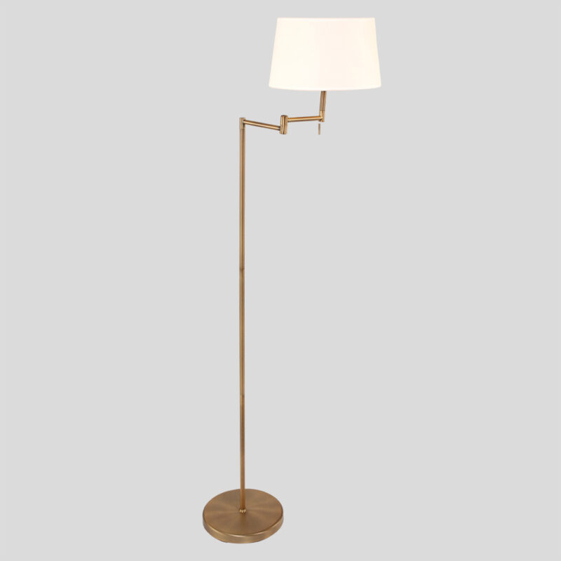 Bronskleurige vloerlamp Bella 5894BR met crème kleurige linnen kap - Afbeelding 15