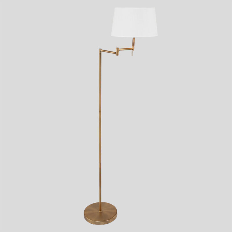 Bronskleurige vloerlamp Bella 5894BR met crème kleurige linnen kap - Afbeelding 16