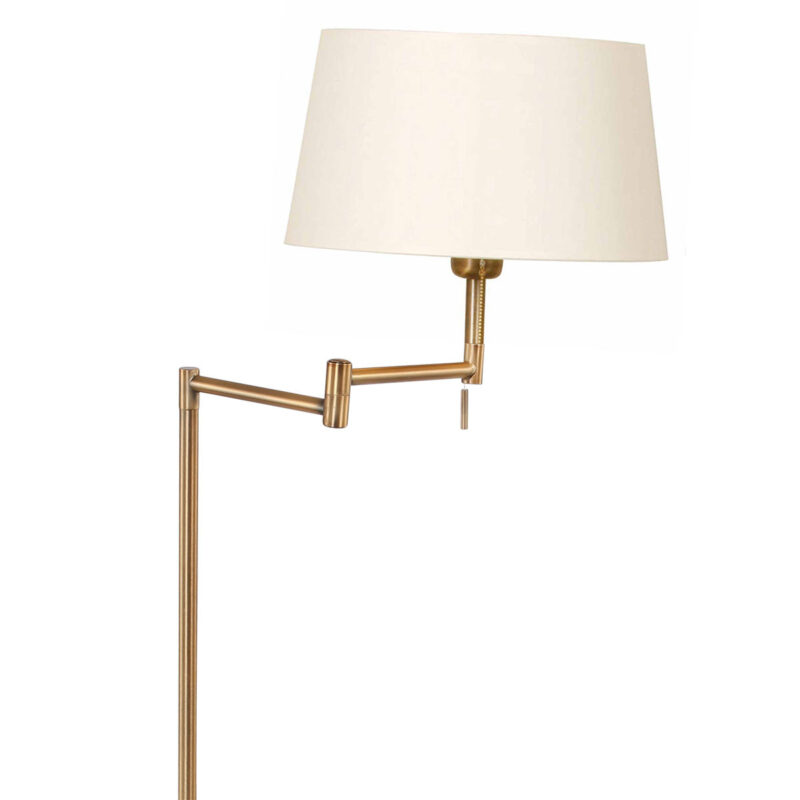 Bronskleurige vloerlamp Bella 5894BR met crème kleurige linnen kap - Afbeelding 5