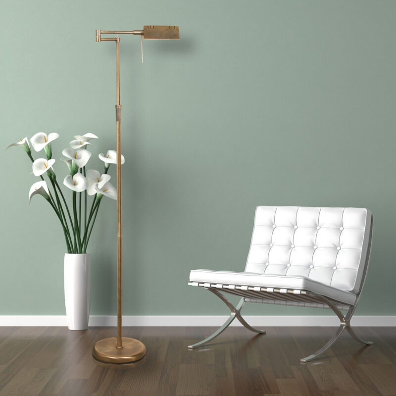 Bronskleurige vloerlamp Karl 5895BR met dimmer en in hoogte verstelbaar - Afbeelding 3
