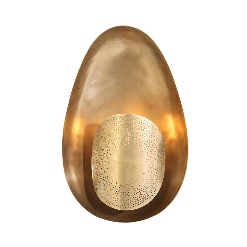 Bronskleurige wandlamp Brassi ovaal 3680BR met grote fitting - Afbeelding 2