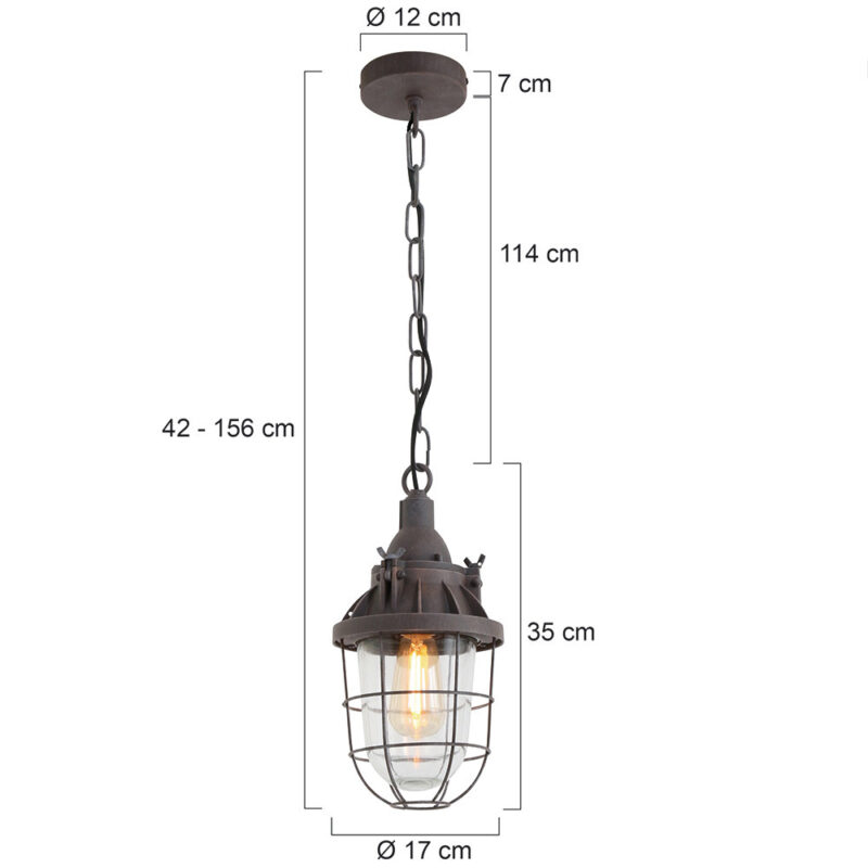 Bruine hanglamp Ebbe 7890B met E27 fitting - Afbeelding 7