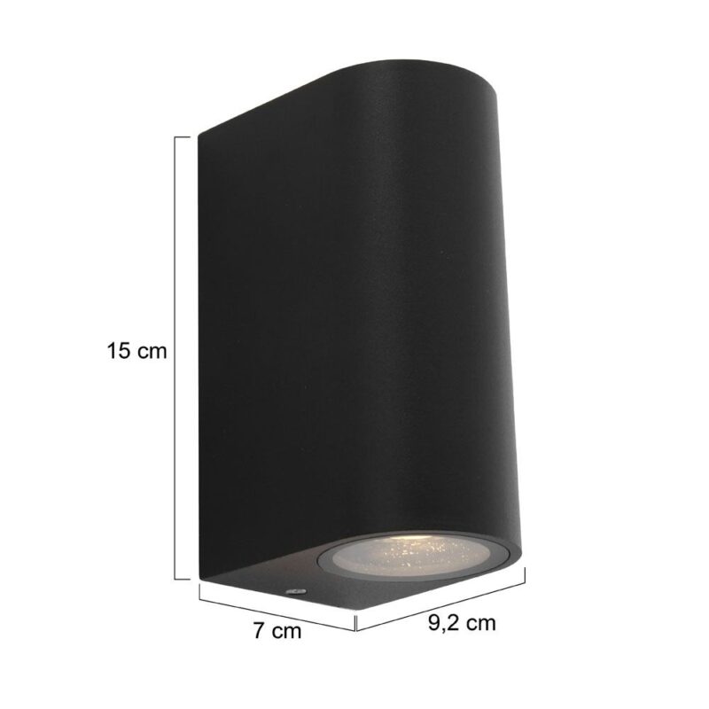 Buitenlamp Logan 1496ZW Zwart inclusief 2 x GU10 lichtbron - Afbeelding 8