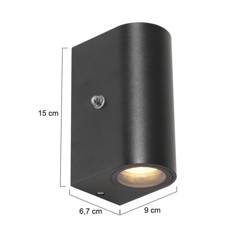 Buitenlamp Logan 2720ZW Zwart inclusief lichtbronnen en schemersensor - Afbeelding 7