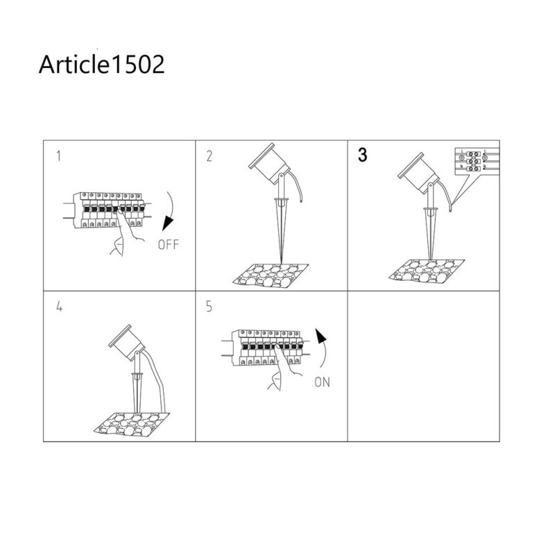 Buitenlamp Nova 1502ZW Zwart inclusief lichtbron Grondspot - Afbeelding 9