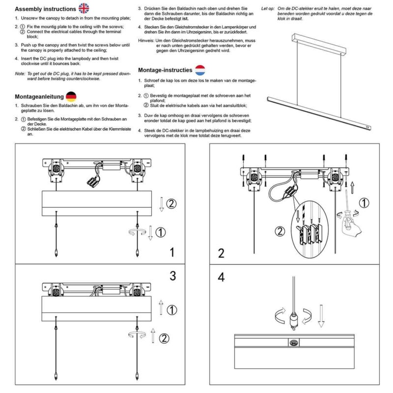 Champagne-staal kleurige hanglamp Fluxy 4189ST et cable lift 120cmwn - Afbeelding 7