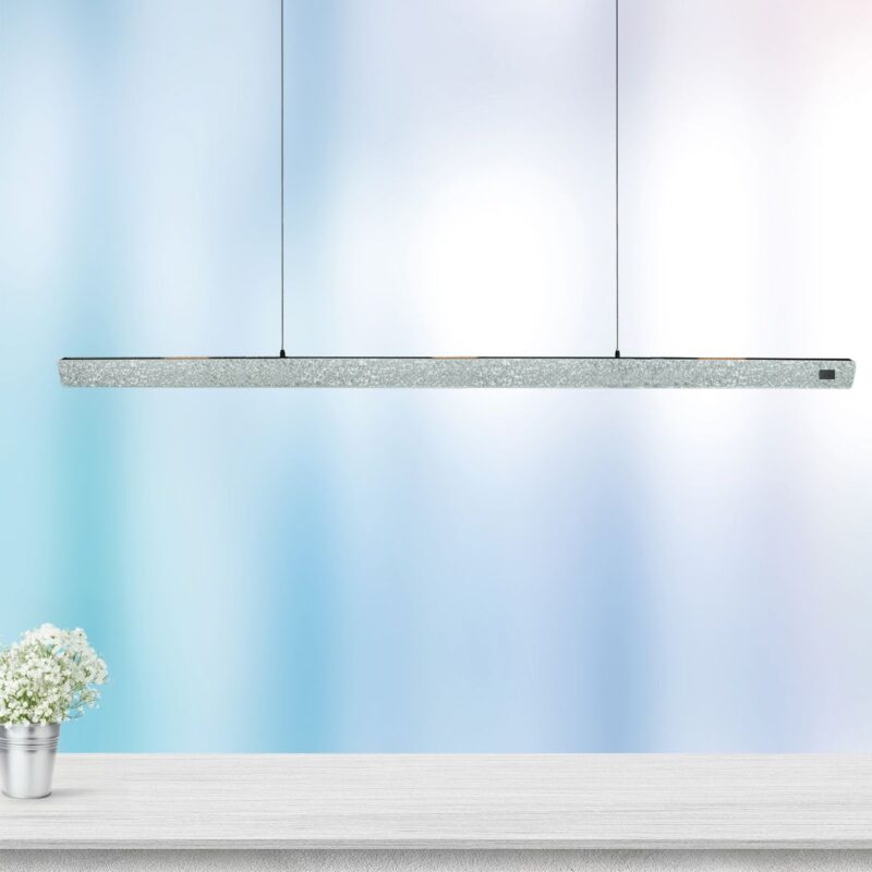 Champagne-staal kleurige hanglamp Fluxy 4190ST et cable lift 160cm - Afbeelding 3