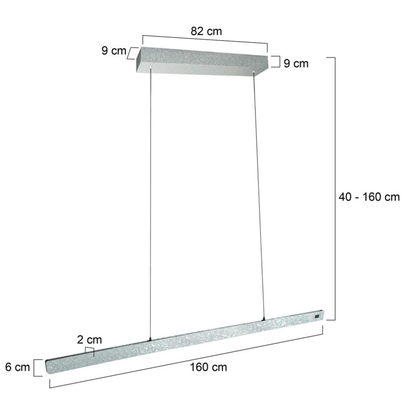 Champagne-staal kleurige hanglamp Fluxy 4190ST et cable lift 160cm - Afbeelding 7