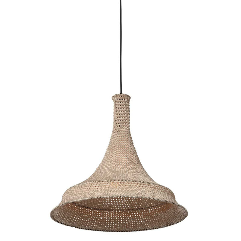 Crème kleurig oosterse hanglamp Marrakesch 3394CR handgeknoopt