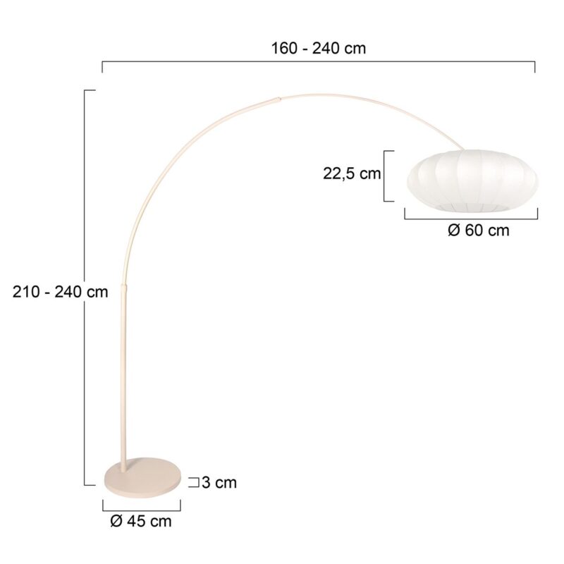 Creme kleurige Booglamp Sparkled Light 4318CR – De Trendkleur van 2025 - Afbeelding 6