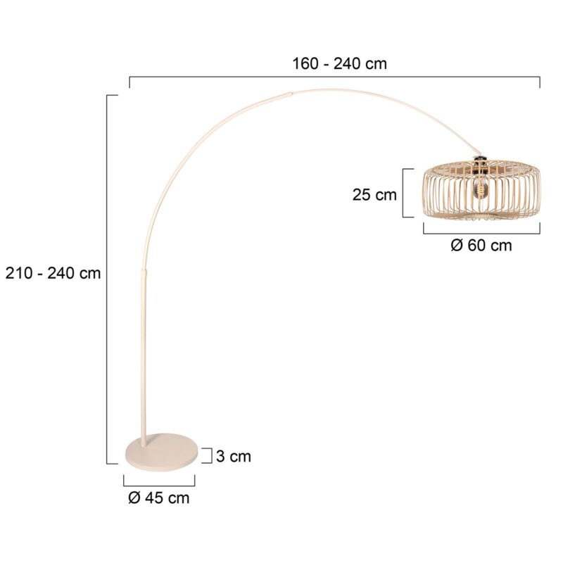 Cream colored Arc lamp Sparkled Light 4320CR – The Trend Color of 2025 - Image 6