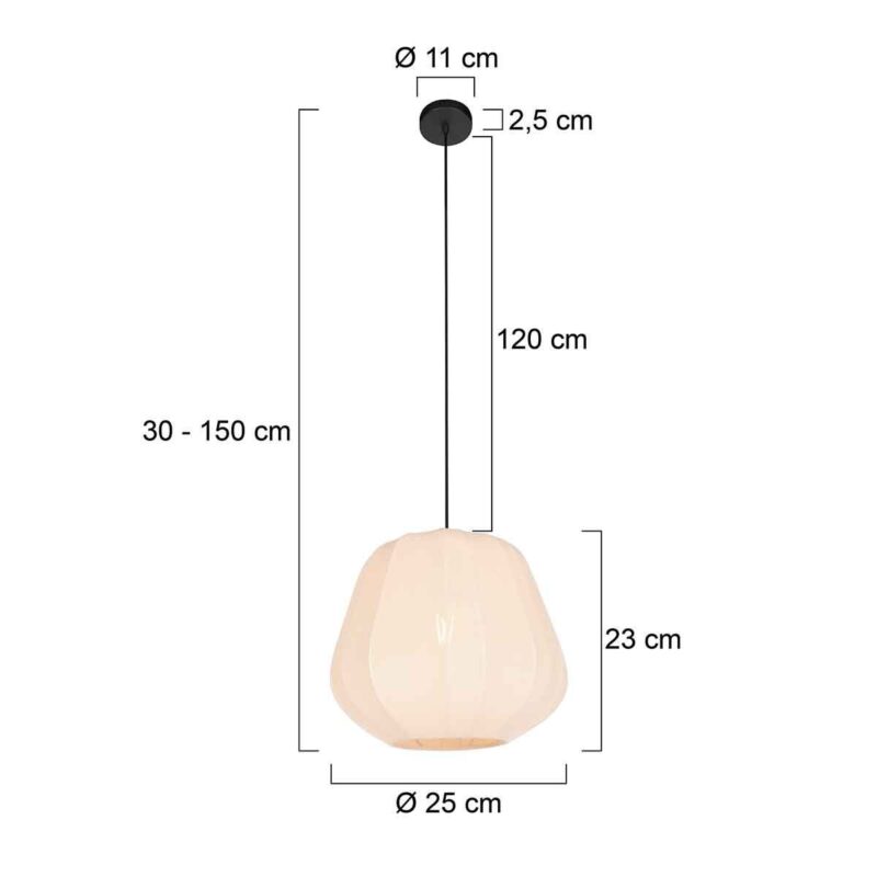 Crème kleurige Hanglamp Sable 4122CR Ø 25cm - Afbeelding 7