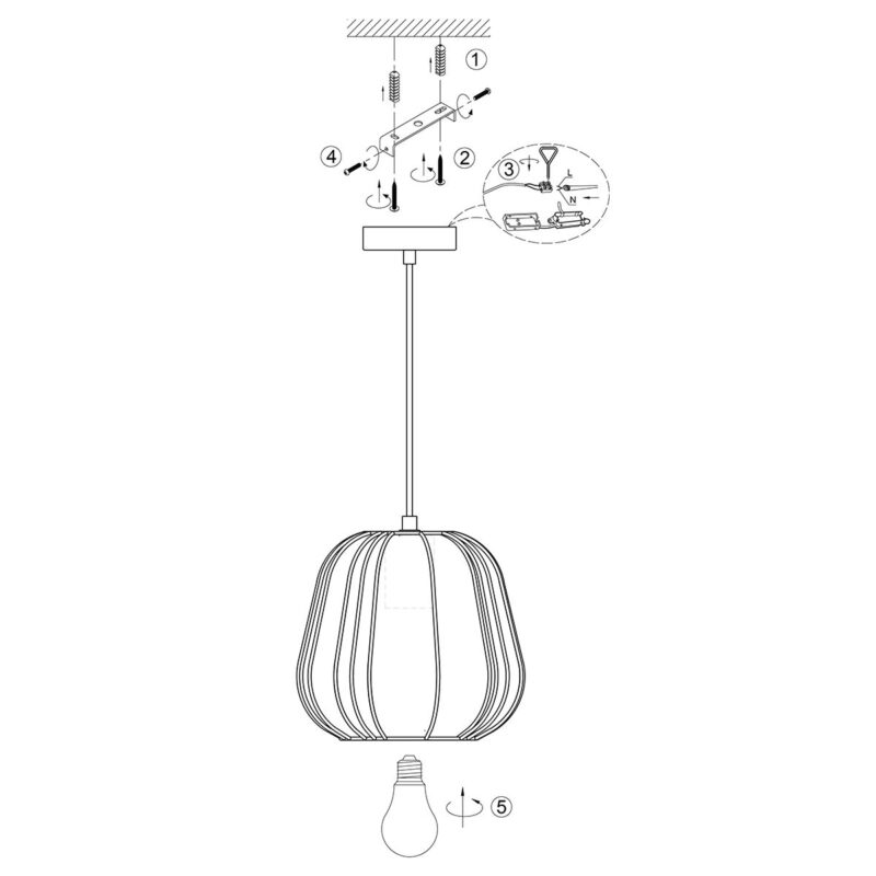 Crème kleurige Hanglamp Sable 4123CR Ø 28cm - Afbeelding 8