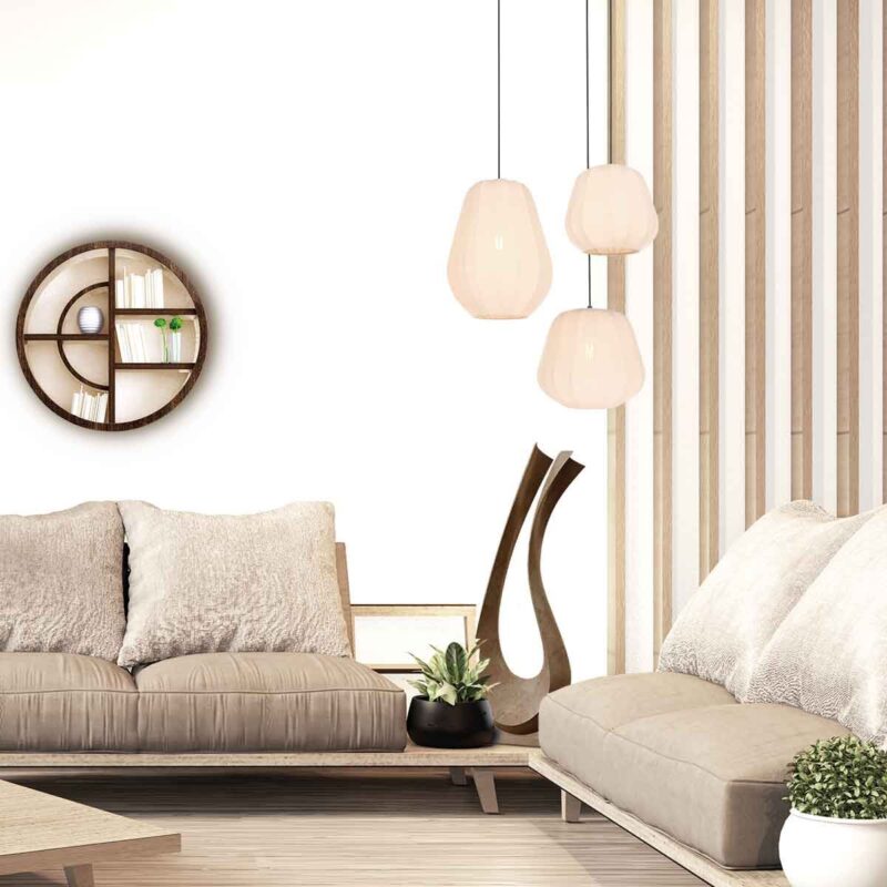 Crème kleurige Hanglamp Sable 4123CR Ø 28cm - Afbeelding 3