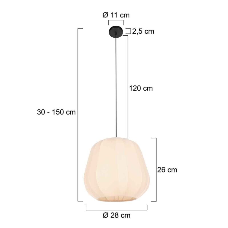 Crème kleurige Hanglamp Sable 4123CR Ø 28cm - Afbeelding 7
