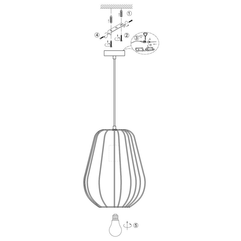 Crème kleurige Hanglamp Sable 4124CR Ø 27cm - Afbeelding 8