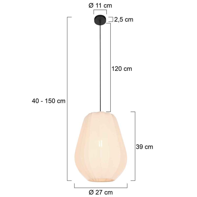 Crème kleurige Hanglamp Sable 4124CR Ø 27cm - Afbeelding 7