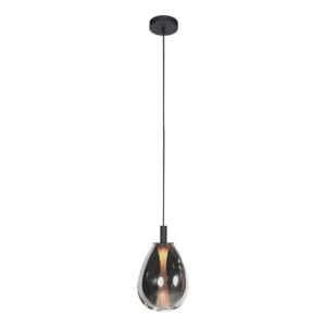Glimsy 4199ZW Hanglamp – Zwart Glas Ø22 cm