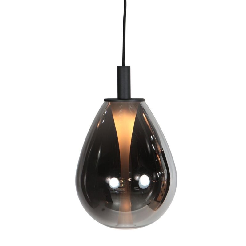 Glimsy 4199ZW Hanglamp – Zwart Glas Ø22 cm - Afbeelding 3