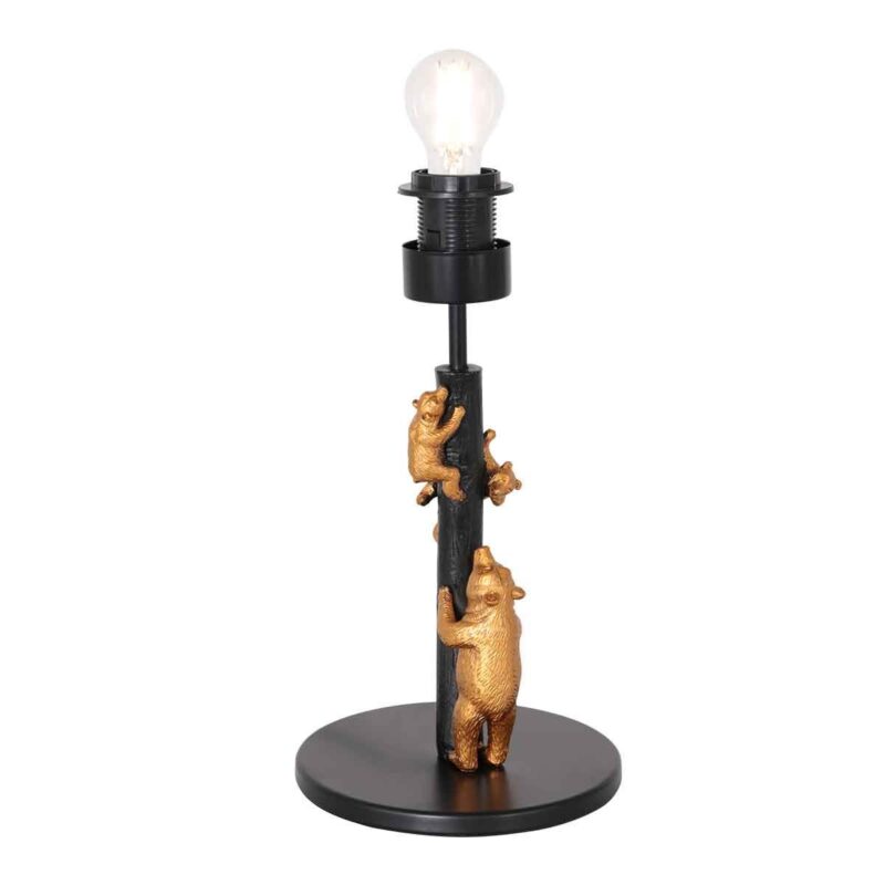 Goud met zwarte tafellamp Animaux 3127ZW E27 fitting - Afbeelding 2