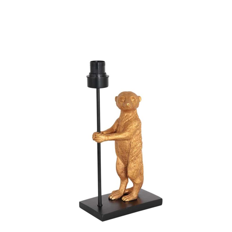 Goud met zwarte tafellamp Animaux 3712ZW met beige gras kap - Afbeelding 16