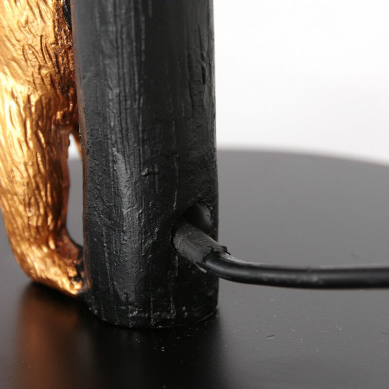 Goud met zwarte tafellamp Animaux 3713ZW met zwart blank bamboe kap - Afbeelding 9