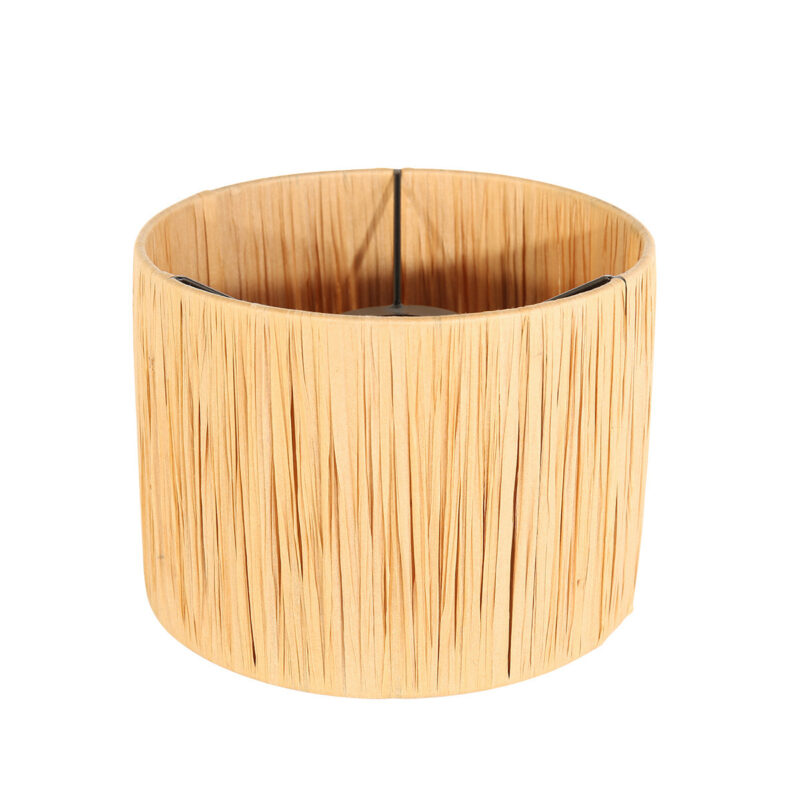 Goud met zwarte tafellamp Animaux 3714ZW met beige bruine gras kap - Afbeelding 6