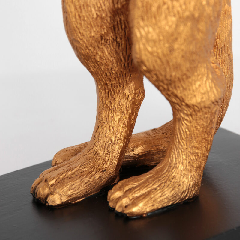 Goud met zwarte tafellamp Animaux 7202ZW met zwart goudkleurige linnen kap - Afbeelding 10