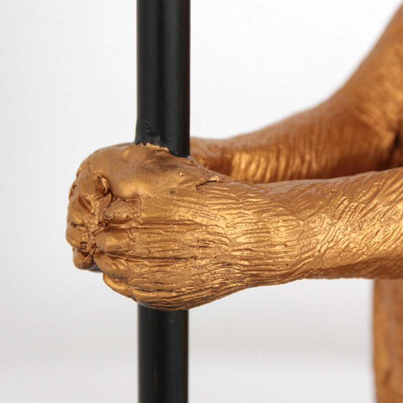Goud met zwarte tafellamp Animaux 7202ZW met zwart goudkleurige linnen kap - Afbeelding 11