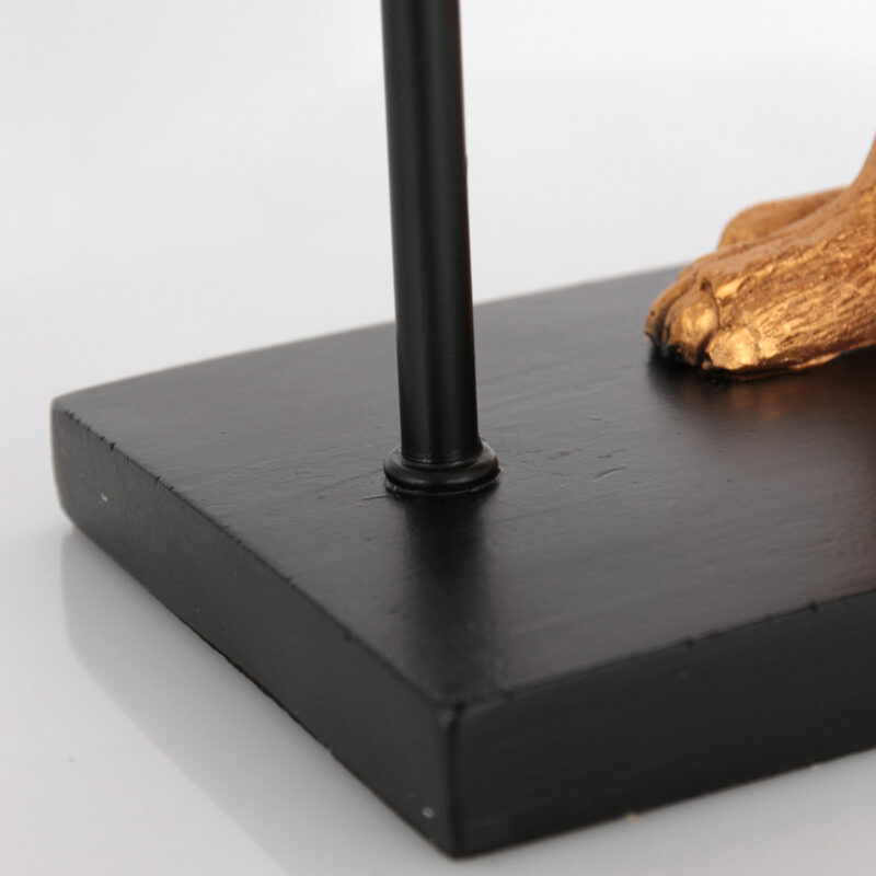 Goud met zwarte tafellamp Animaux 7202ZW met zwart goudkleurige linnen kap - Afbeelding 12