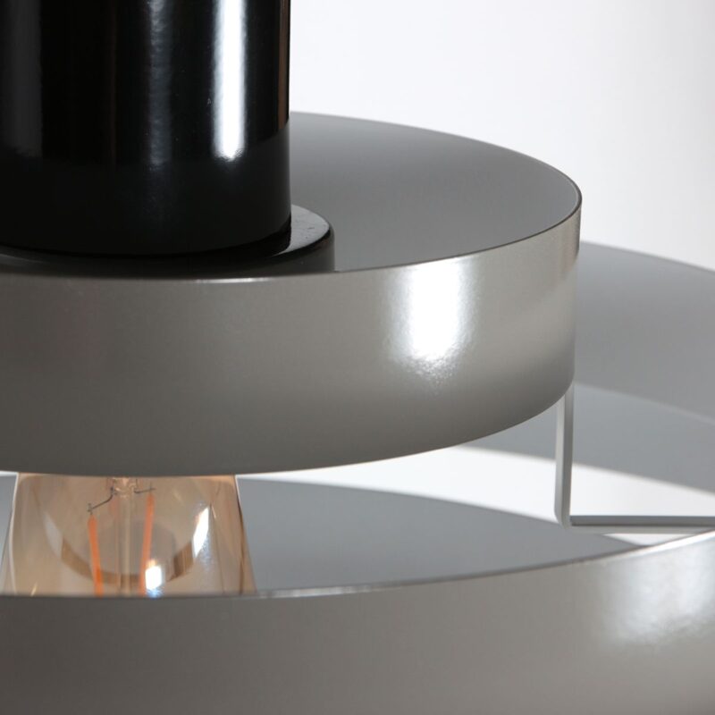 Lámpara colgante gris Halo Cirque 4217GR: juego de luz único con elegantes anillos metálicos - Imagen 5