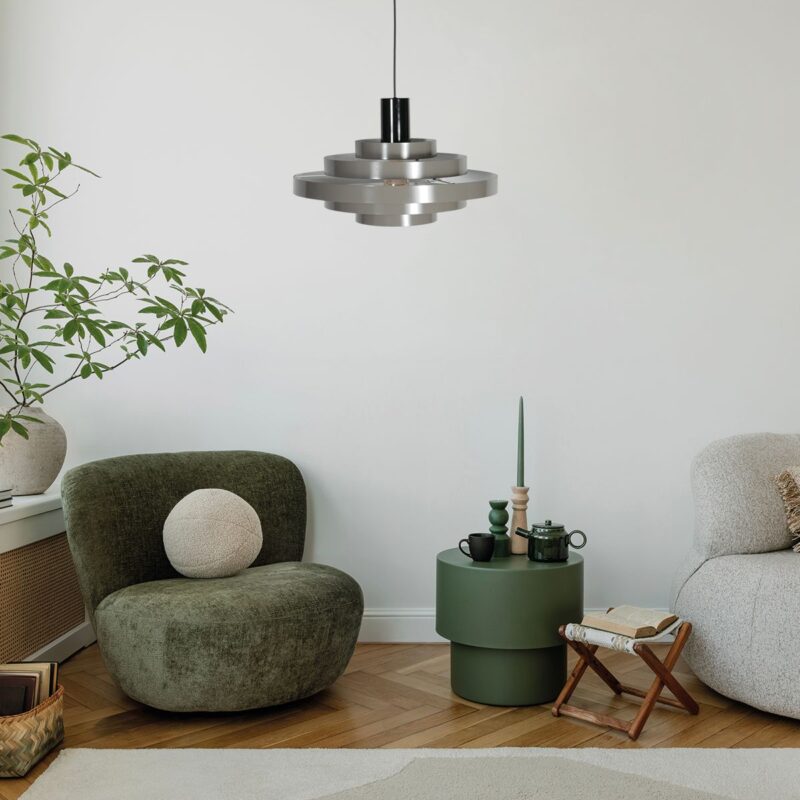 Grijze Hanglamp Halo Cirque 4217GR – Uniek Lichtspel met Elegante Metalen Ringen - Afbeelding 3