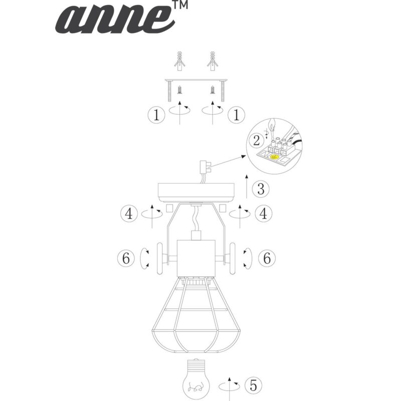 Grijze wandlamp / spot Geurnesey 1578GR met E27 fitting - Afbeelding 8