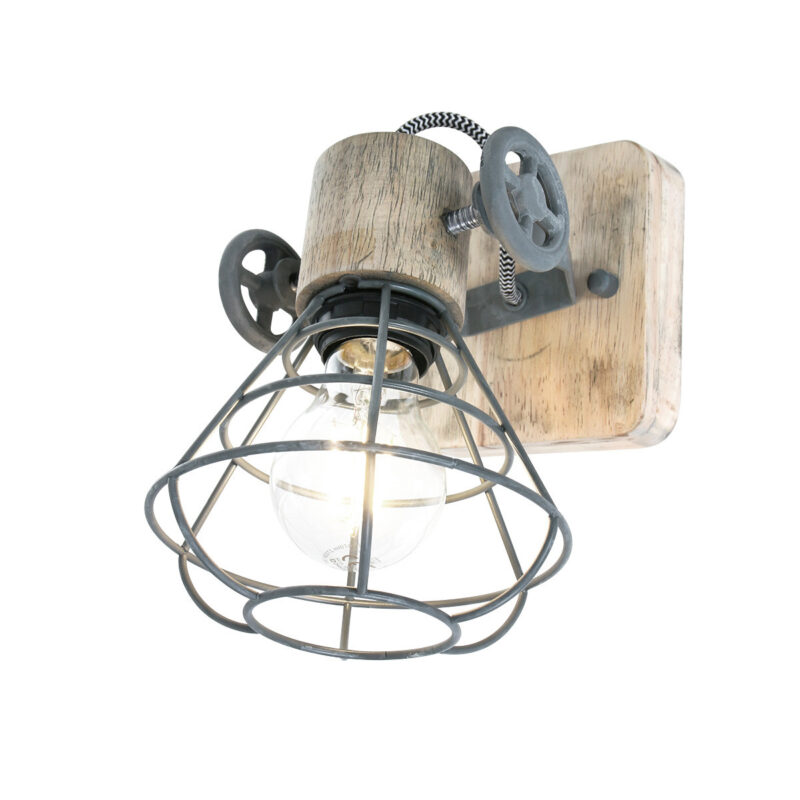 Grijze wandlamp / spot Geurnesey 1578GR met E27 fitting - Afbeelding 10
