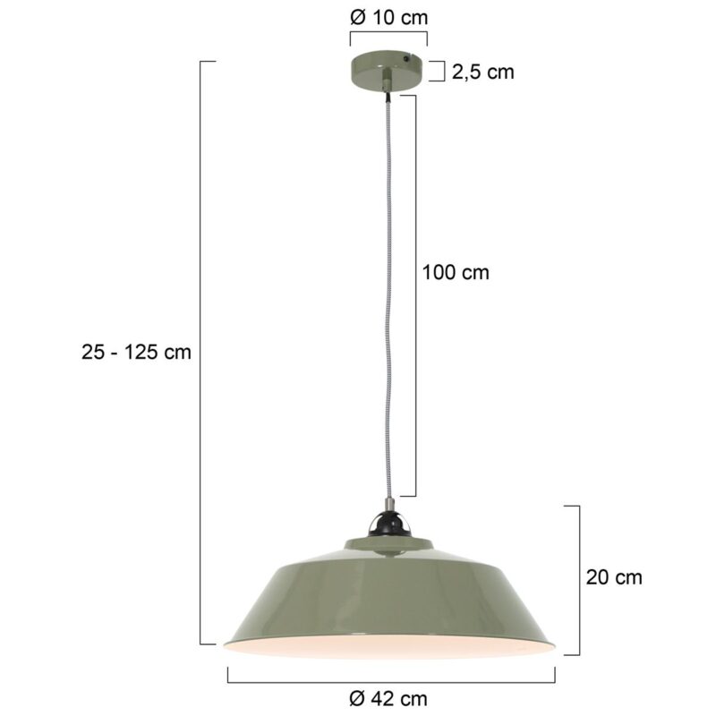 Groene hanglamp Nove 1318G Ø42cm met E27 fitting - Afbeelding 7