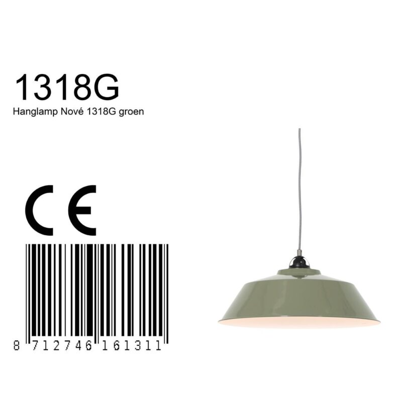 Groene hanglamp Nove 1318G Ø42cm met E27 fitting - Afbeelding 8