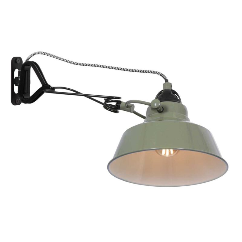 Groene klemlamp / wandlamp Nove 1320G met E27 fitting en schakelaar - Afbeelding 2