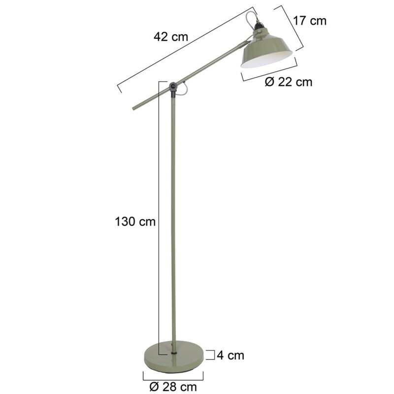 Groene vloerlamp Nove 1322G met E27 fitting en schakelaar - Afbeelding 7