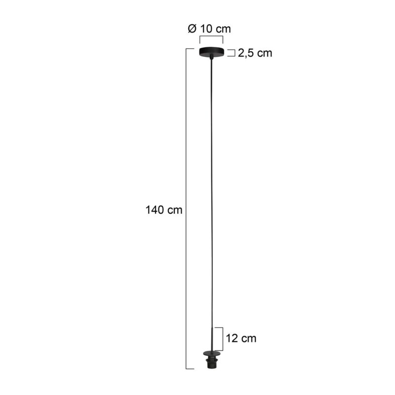 HaloSwap 4222ZW – Zwarte hanglamp met 1 lichtpunt, klaar voor jouw creatieve touch - Afbeelding 6